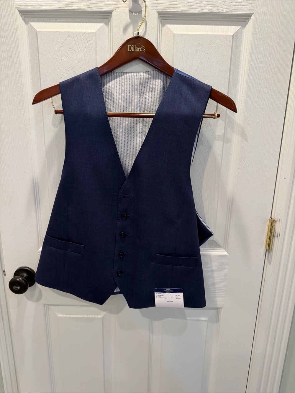 Hart Schaffner Marx Navy Blue Men's Dress Vest - Slim Tailored Waistcoat NWT